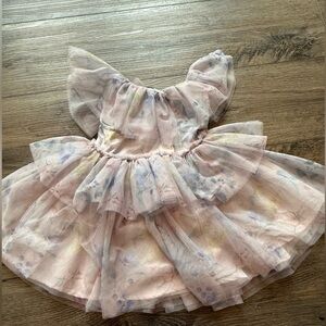 Floral Pink Kids Formal Dress